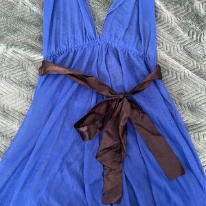 Blue halter baby doll linger small